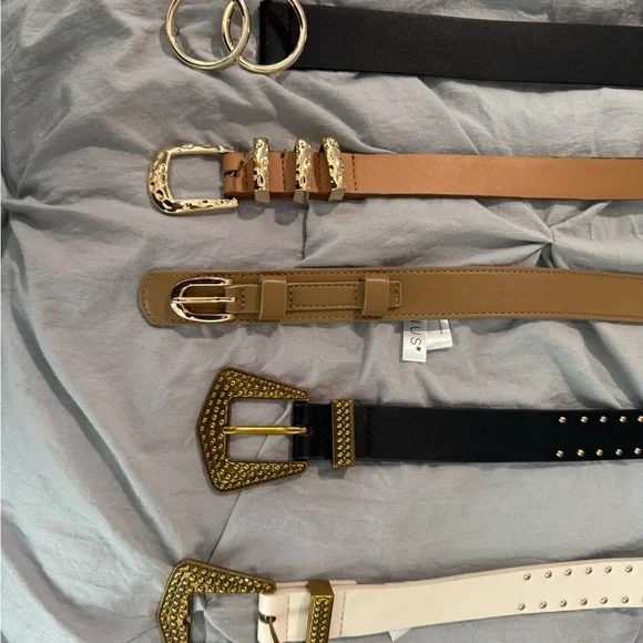 Elegant Women's Belt Collection - Black, Tan, White - Picture 2 of 7